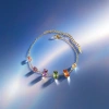 A golden chain bracelet set with multi-colored gemstones, a light luxury and fashionable ladies' jewelry Application Scenario
